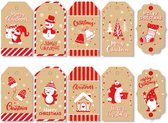 Kerst cadeaulabels - naamlabels - labels karton - kerstcadeau - kerstkado - kleine helpers - 20 stuks incl. touw