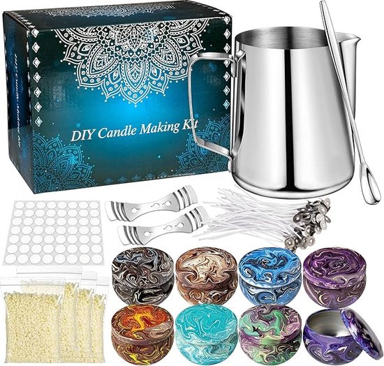 thumbnail: JOYBOY Kaarsenmakingsset Doe-Het-Zelf - Complete Geurkaarsen Kit Met 8 Potten, 80 Lonten & Accessoires