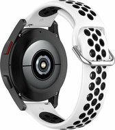 By Qubix Siliconen sportbandje met gesp - Wit + zwart - Xiaomi Mi Watch - Xiaomi Watch S1 - S1 Pro - S1 Active - Watch S2