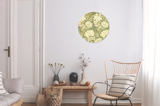 WallCircle - Stickers muraux - Cercle de papier peint - Roses - Fleurs - Vert - William Morris - ⌀ 30 cm - Cercle mural - Autocollant - Autocollant de papier peint rond