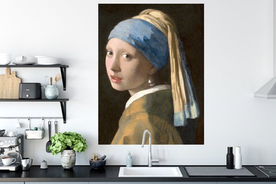 Muurstickers - Sticker Folie - Meisje met de Parel - Schilderij van