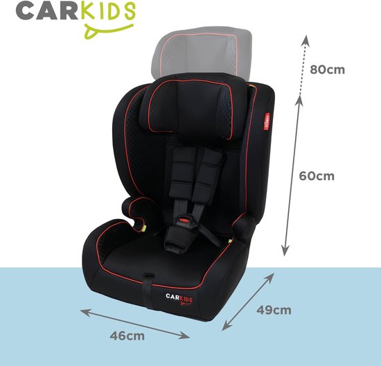 Carkids I-Size Autostoeltje Jessie 76-150cm Isofix Zwart/Rood van CARKIDS. — afbeelding 4
