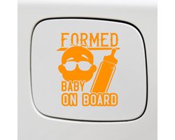 Bumpersticker - Formed Baby On Board - 14x12 - Oranje