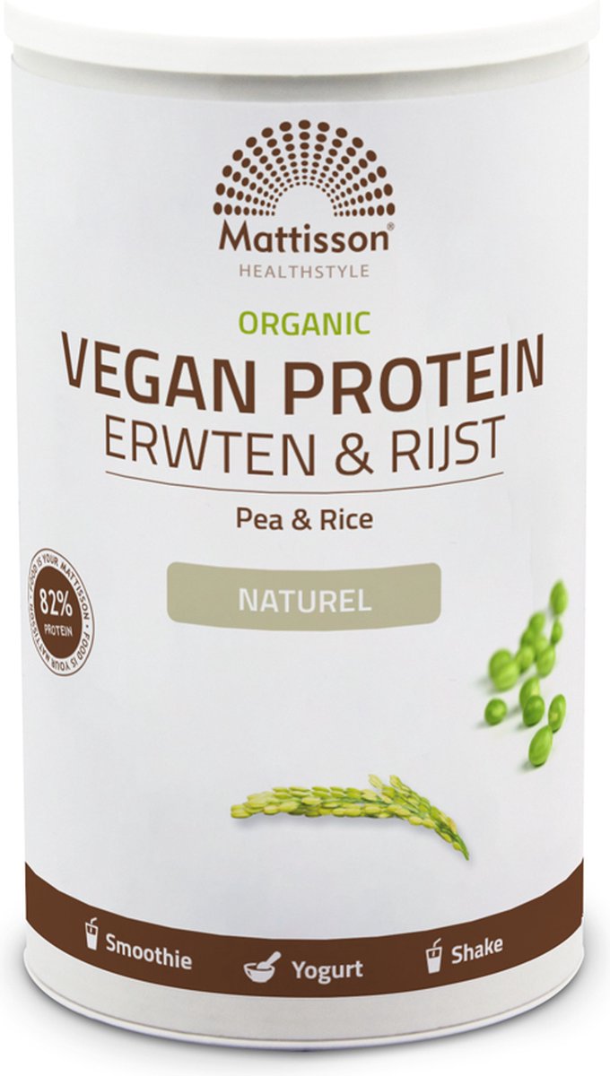 Goedkoopste Mattisson - Biologisch Vegan Proteïne Poeder - Eiwitpoeder - Erwten & Rijst - 500 Gram