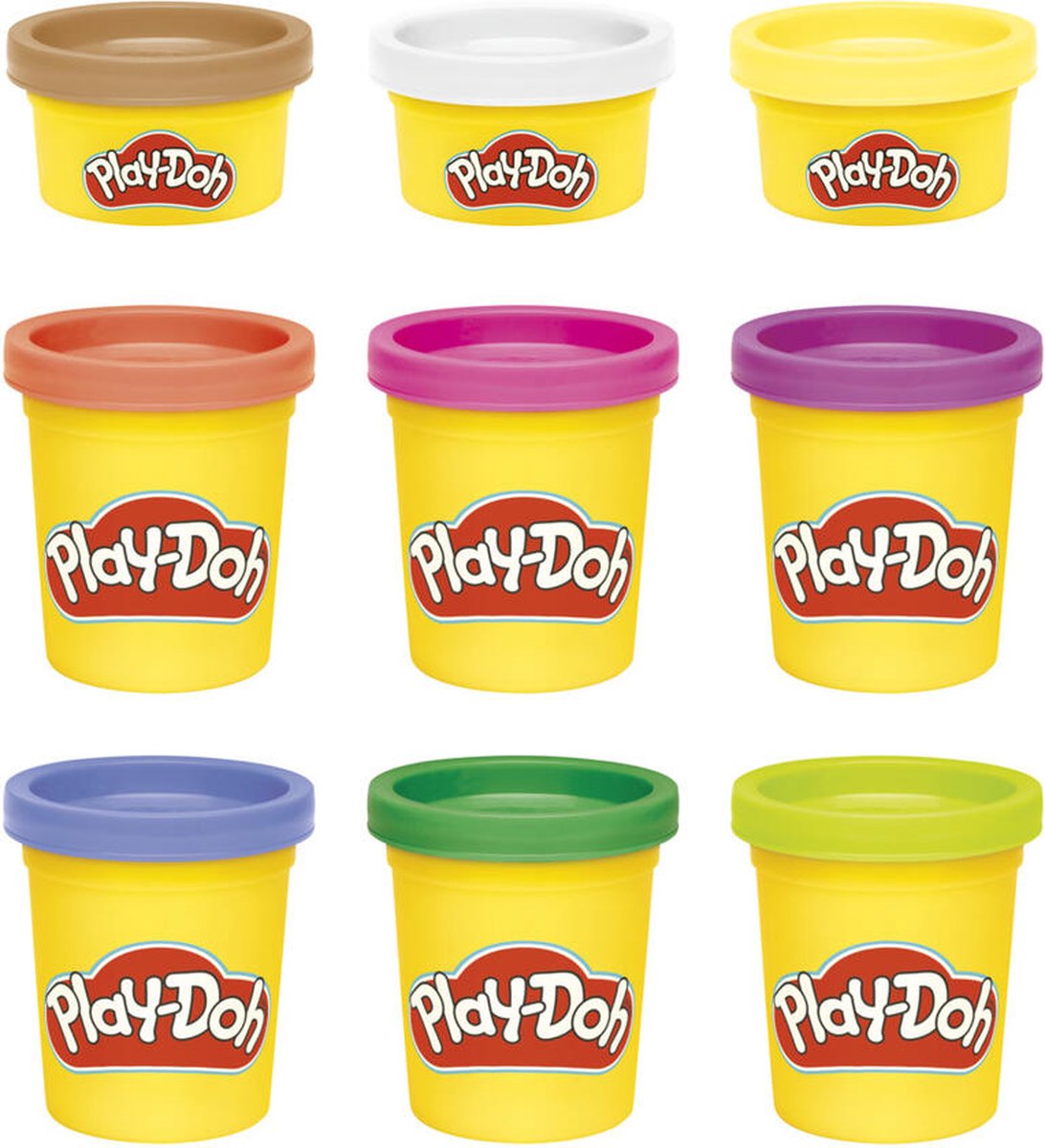 Plah Doh - regenboog kleuren- 9 potjes - 6 groot 3 klein - Play-Doh
