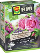 COMPO Bio Meststof Rozen & Bloeiende Planten - 100% organische meststof met directe en lange werking van 5 maanden - voor een prachtige bloei - doos 3,5 kg