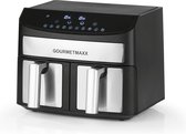 Bol.com Gourmet Maxx Hetelucht friteuse dubbele kamer 7l - 2400 W - zwart aanbieding