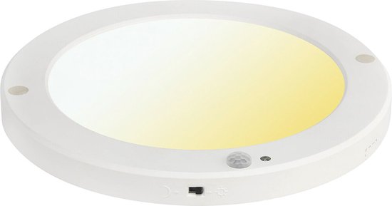 LED Plafondlamp met Bewegingssensor + Dag en Nacht Sensor - 18W - Aanpasbare Kleur CCT - 360° Zichthoek - Opbouw/Inbouw - Rond - Mat Wit