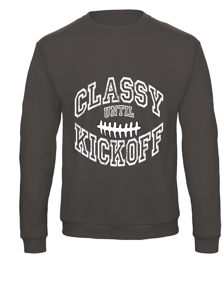 Sweatshirt 2-161 Classy until Kickoff - Dgrijs, M