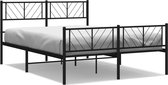 vidaXL Cadre de lit en métal - 160x200 cm - Zwart Cadre de lit robuste - Lit Classique - Lit en métal - Lit double - Lit noir