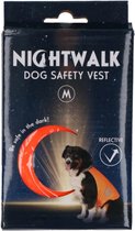 Nightwalk Safety Vest - Veiligheidsvest hond - Hondenvest - Reflecterend veiligheidshesje - Ruglengte 35 cm - Maat M - Oranje