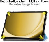 Hoes Geschikt voor Samsung Galaxy Tab A9 Plus Hoes Luxe Hoesje Book Case Met Screenprotector - Hoesje Geschikt voor Samsung Tab A9 Plus Hoes Cover - Lichtblauw