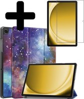 Hoes Geschikt voor Samsung Galaxy Tab A9 Plus Hoes Luxe Hoesje Book Case Met Screenprotector - Hoesje Geschikt voor Samsung Tab A9 Plus Hoes Cover - Galaxy