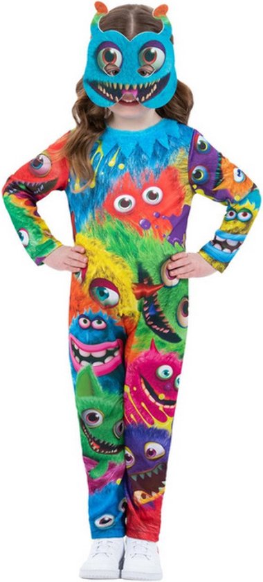 Smiffy's - Monster & Griezel Kostuum - Monster Party Costume Kind Kostuum - Multicolor - Small - Carnavalskleding - Verkleedkleding