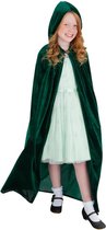 Smiffy's - Tovenaar & Tovenares & Waarzegster Kostuum - Luxe Groene Cape Emerald Meisje - Groen - Medium - Halloween - Verkleedkleding