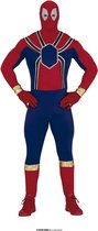 Guirca - Spiderman Kostuum - Superheld Spinman Van Het Spinnenrijk Kostuum - Blauw, Rood - Maat 52-54 - Carnavalskleding - Verkleedkleding