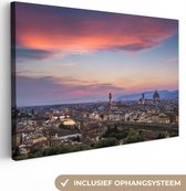 Tableau sur toile Florence - Italie - Skyline - 140x90 cm - Décoration murale