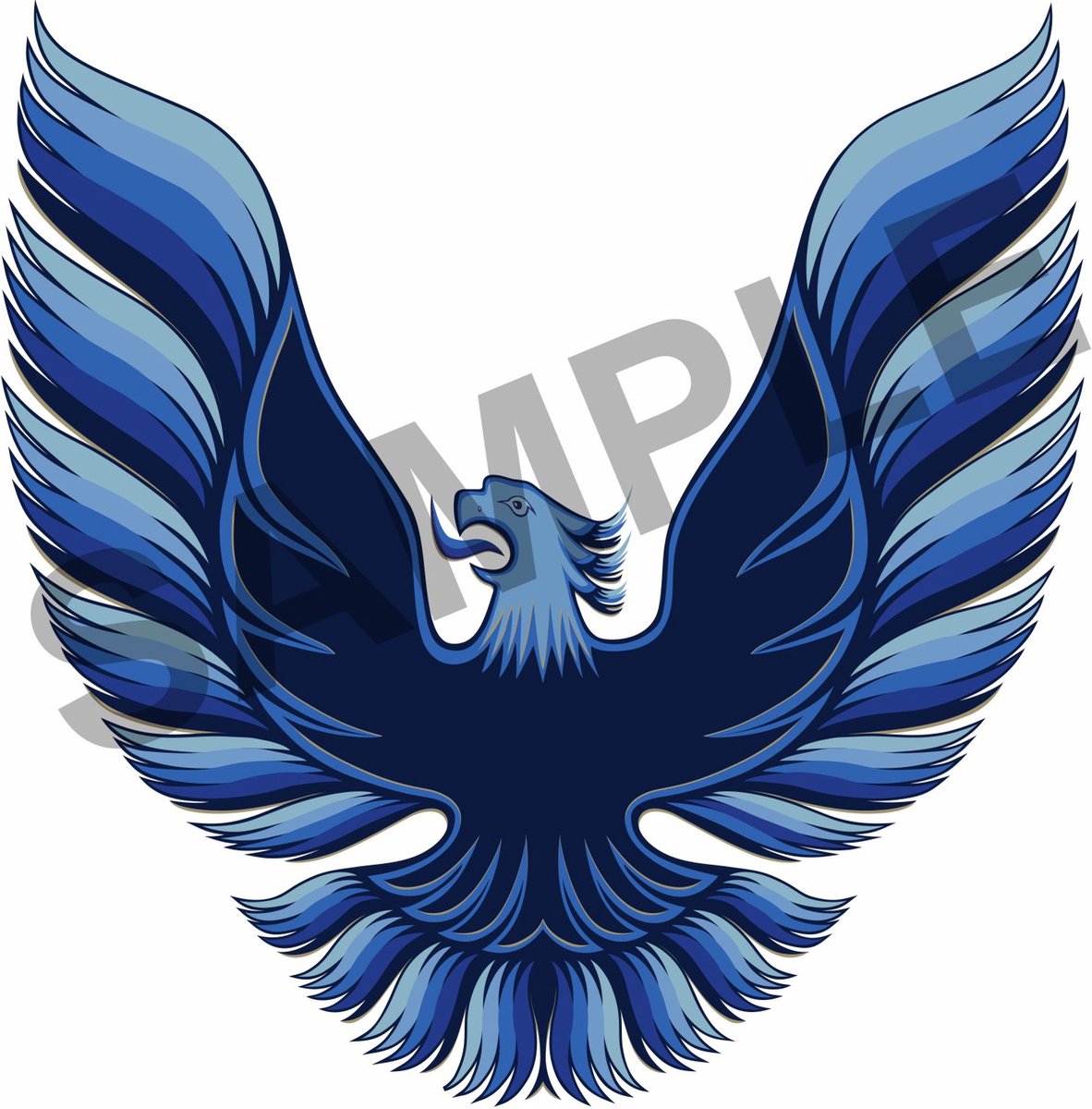 1978-1981 motorkap sticker Pontiac Firebird Transam replika Blauw