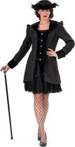 Funny Fashion - Middeleeuwen & Renaissance Kostuum - Black Janet Vrouw - Zwart - Maat 40-42 - Carnavalskleding - Verkleedkleding