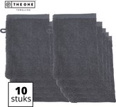The One Towelling Washandjes - 16 x 21 cm - 10 Stuks - Washanden - Voordeelverpakking - 100% Katoen - Antraciet