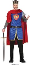 Guirca - Koning Prins & Adel Kostuum - Koning Van Het Machtigste Koninkrijk - Man - Blauw, Rood - Maat 48-50 - Carnavalskleding - Verkleedkleding