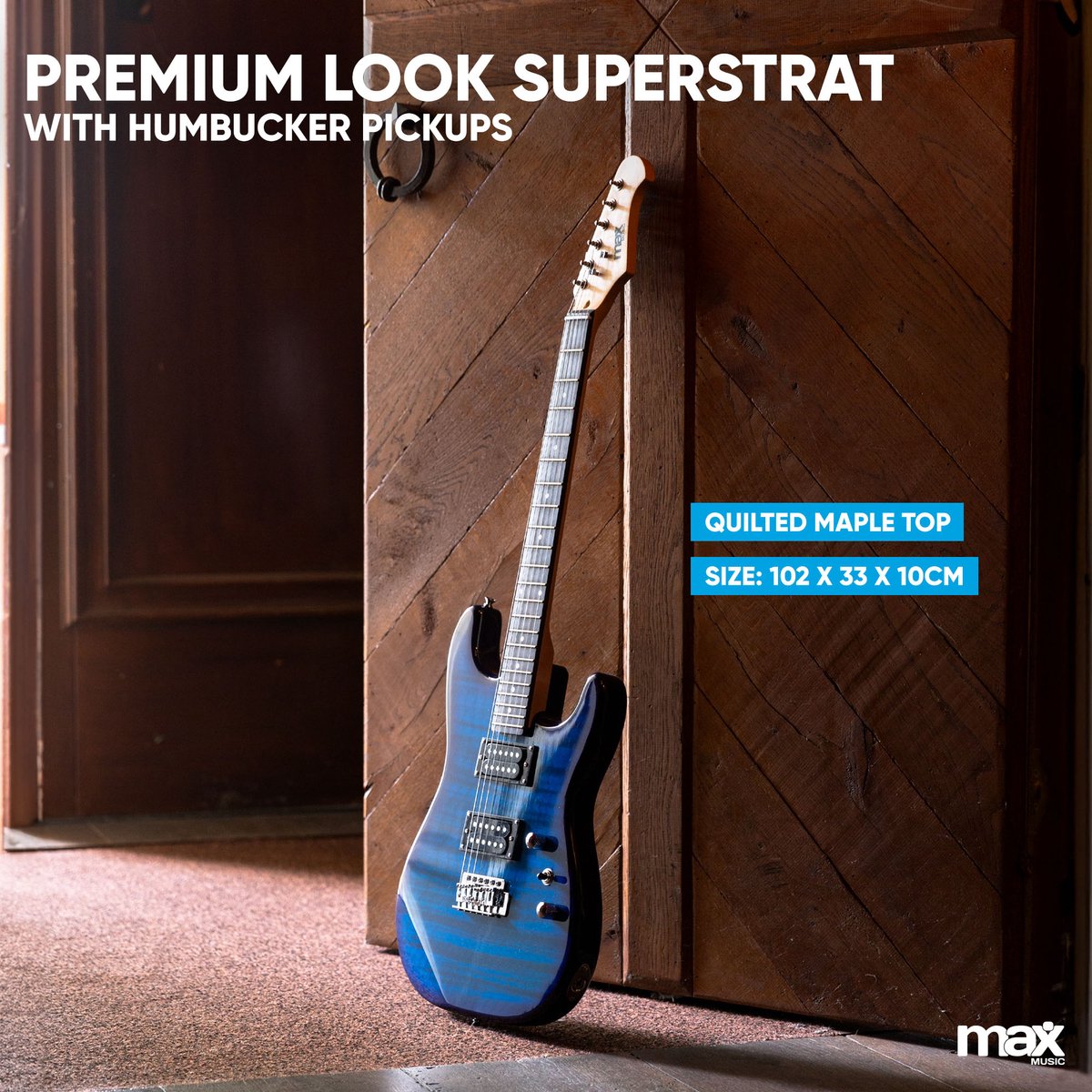 Max GigKit Elektrische gitaar 4/4 - Met 40 Watt versterker en accessoires - Donker blauw thumbnail 3