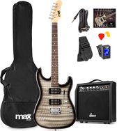 Bol.com Max GigKit Superstrat Elektrische gitaar met 40 Watt versterker en accessoires - Zwart aanbieding