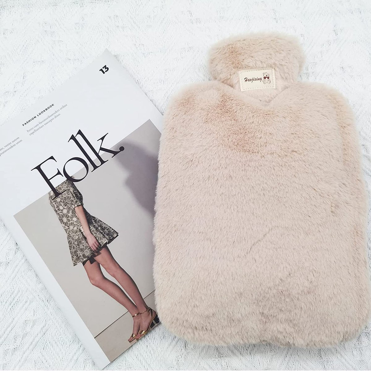 Goedkoopste Kruik met Hoes - Warmwaterkruik - Waterkruik - 2 liter - Beige