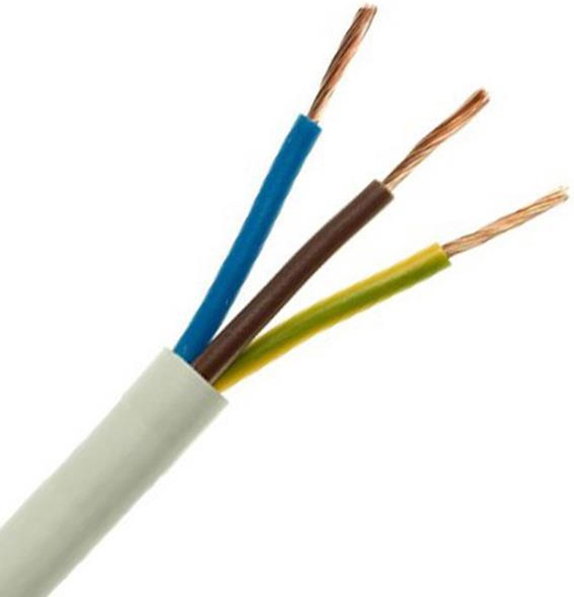 Flexibele H05VV-F Kabel | 3 x 1,5mm2 aders | VMVL | 100 meter | Wit