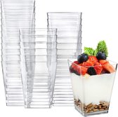Herbruikbare Plastic Dessertbekers - Set van [Aantal] - Voor Stijlvol Serveren van Tiramisu, IJs, Pudding en Meer - Ideaal voor Feesten en Bijeenkomsten