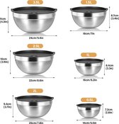 stainless steel salad bowls with airtight lid,6 pics