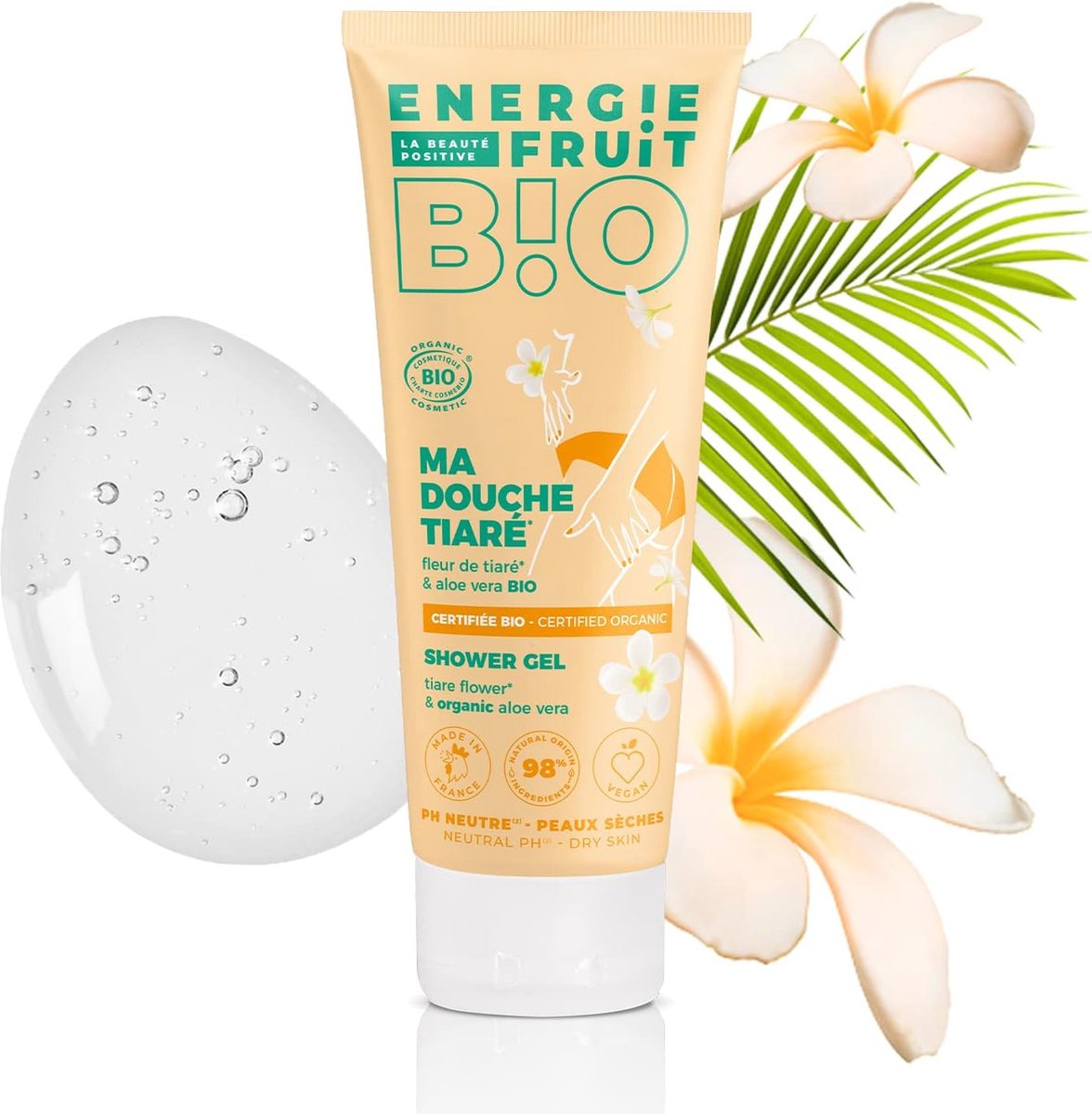 ENERGIE FRUIT | Gel Douche pH Neutre | Certifié BIO par Ecocert | Fleur de Tiaré & Aloe Vera | Vegan | 200ml Visiter la boutique Energie Fruit