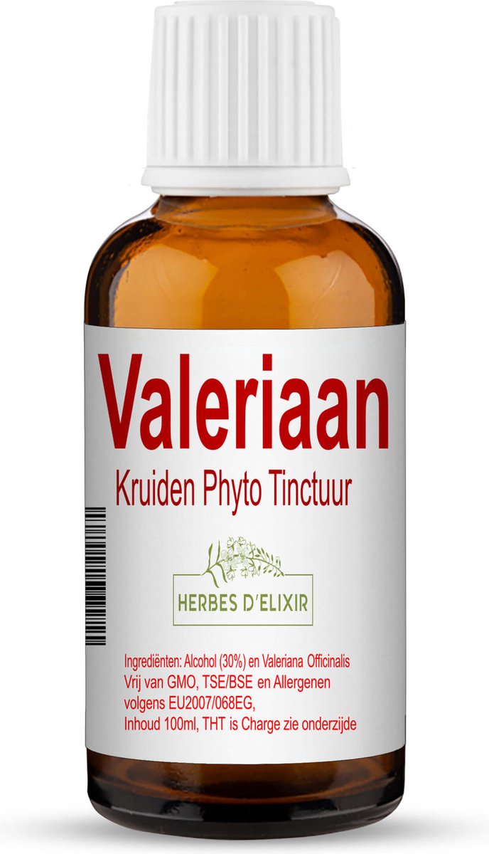 Goedkoopste Herbes D'elixir Valeriaan Tinctuur – 100 ml – 1 Stuk - Natuurlijke Stressverlichting