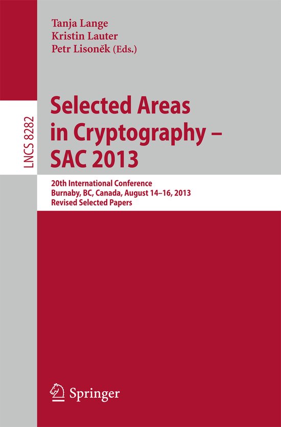 Selected Areas in Cryptography SAC 2013 - cover