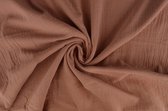 10 meter mousseline stof op rol - Oud roze - 135cm breed - Double gauze op rol