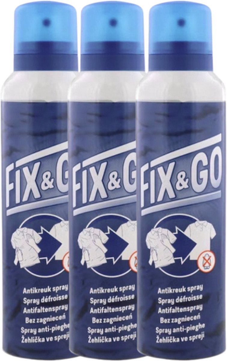 Goedkoopste 3 x Fix en GO Anti Kreuk Spray - 3 x 185ml