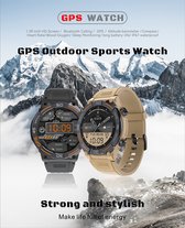 Pro-Care Excellent Quality™ Heavy Outdoor GPS Smart Watch 1.39 Inch TFT IPS Fitness Tracker - 25 Days Super Long Standby - 480mAh - IP67 - Bellen - AI Talk - O2 en Bloeddrukmeter - Barometer - Hoogtemeter - Magnetic Laden - TPU Zwart Alu Zwarte Case