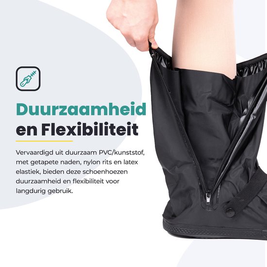 Voltano Overschoenen / Regenschoenen - Maat 36 t/m 39 - Zwart - Waterdicht - Antislip - Herbruikbare Schoenen Overtrekken van Voltano — afbeelding 5