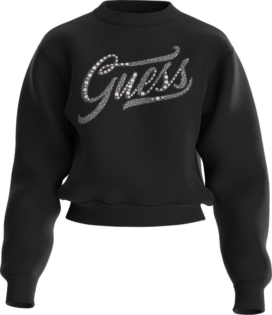 Guess CN Stones Logo Sweater Dames - Zwart