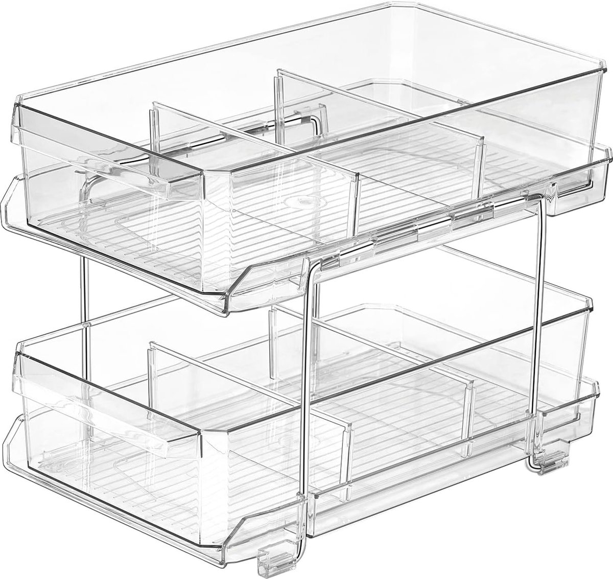 Multifunctionele spoelbakorganizer voor efficiënte keukenkast, koelkast, onder wastafel, rek, keuken, badkamer, opslag, ruimte voor voorraaddozen, kruidenrek, cosmetica