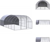 vidaXL Kippenren - 3 x 6 x 2 m - Gegalvaniseerd staal - Waterbestendig dak - Zilverkleurig en zilvergrijs - Hok