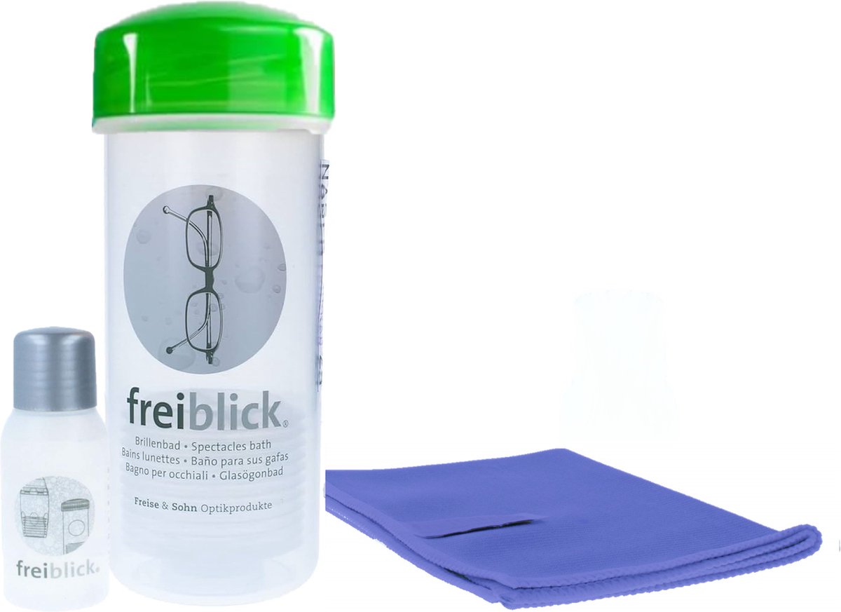 Brillenbad Schudbad Luxe Set – Met Reiniger 50 ml en Microvezeldoek - Cadeau