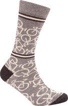 Le Patron Casual sokken Grijs Ecru / Bicycle socks mid grey  - 35/38