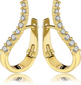 Juwelier Zwartevalk - 14 karaat gouden oorbellen met zirkonia 12.327--