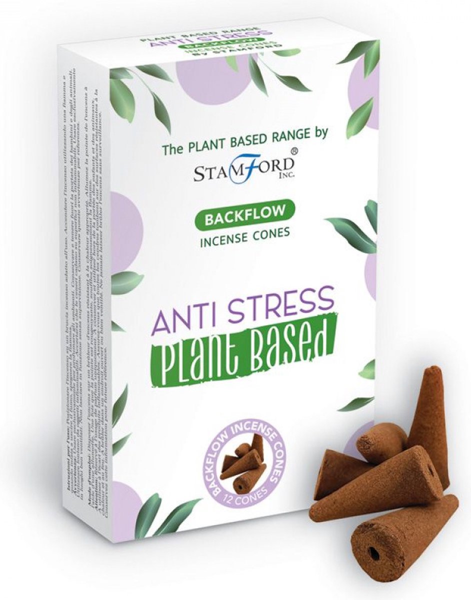 Backflow Wierook kegels - Anti Stress - 12 Stuks - Plantaardig - Vegan - Plant Based - Incense Cones - Waterval Wierook