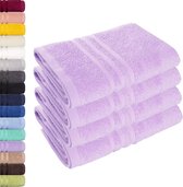 Set van 4 handdoeken 50x100cm, badstof serie Elena, lavendel