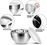 stainless steel salad bowls with airtight lid,-5 pics