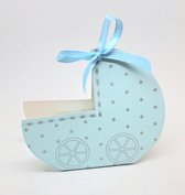 doosjes in de vorm van een kinderwagentje in blauwe kleur 10 stuks voor babyshower, geboorte