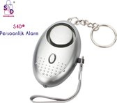 S4D® - Persoonlijk Zakalarm - Paniekalarm - Senioren Alarm - Veiligheid Alarm - Persoonlijke Alarmknop - Zelfverdediging Sirene - 130 Decibel - Incl. Batterijen - Met LED Zaklamp - Sleutelhanger – Grijs