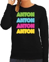 Bellatio Decorations Apres ski sweater voor dames - Anton - zwart - Anton aus tirol - wintersport L